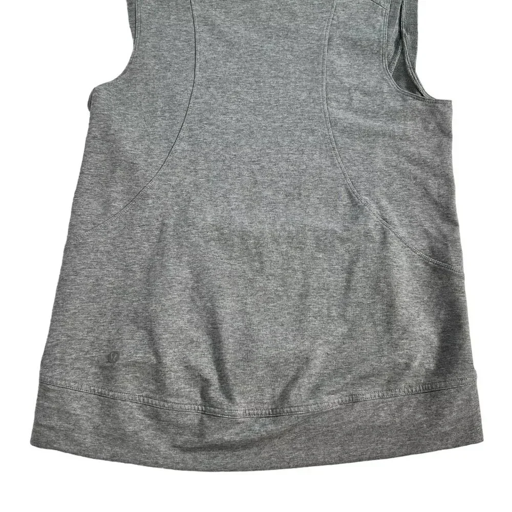Lululemon Womens Light Gray Pocket Sleeveless Running Pullover Hoodie Size 4 - Picture 6 of 12